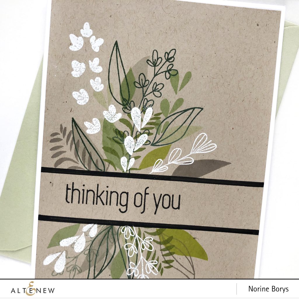 Altenew Stenciled, Die Cut and Stamped Card – Velvetlemon