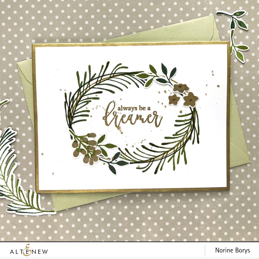 Altenew Stenciled, Die Cut and Stamped Card – Velvetlemon