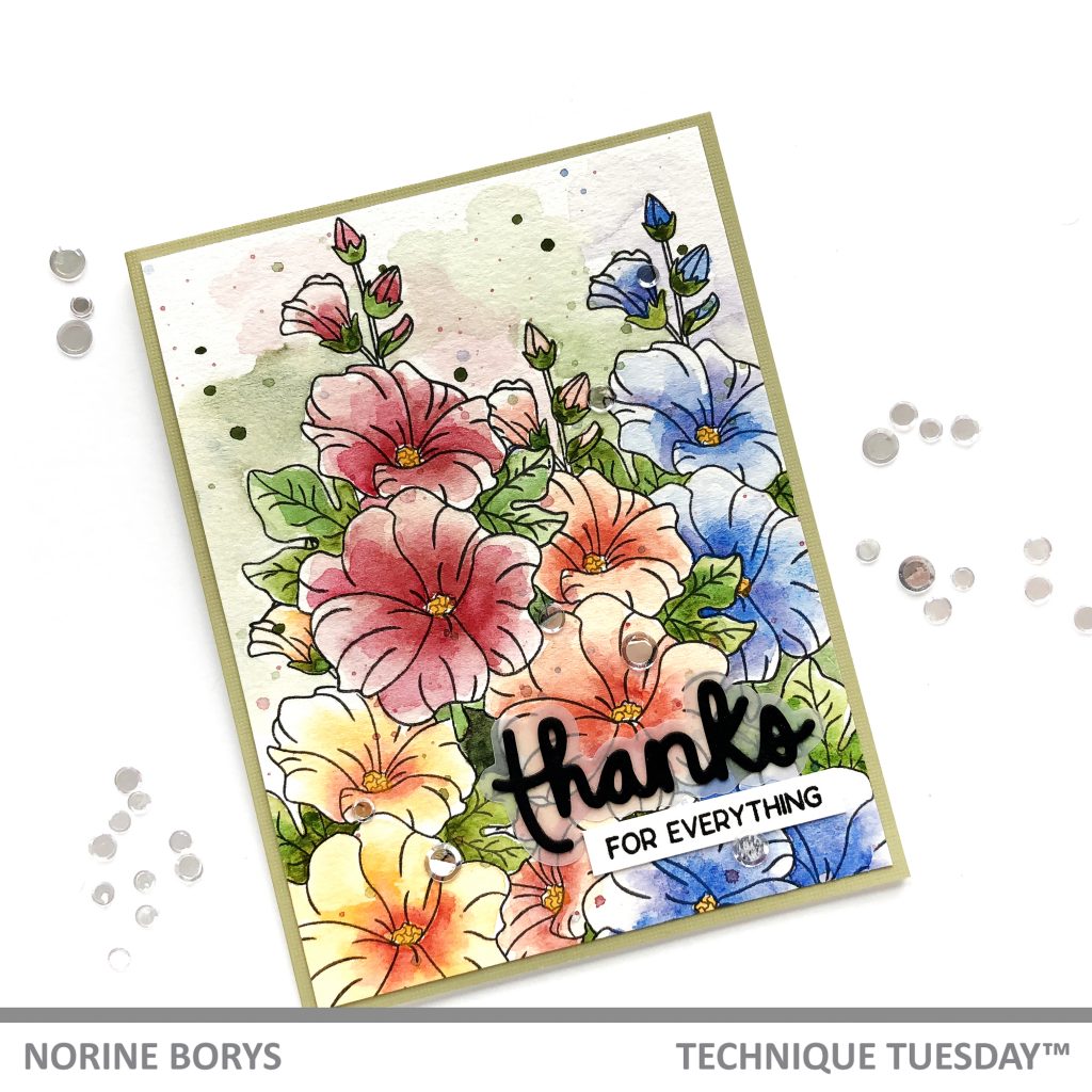 Technique Tuesday Greenhouse Society Mixed Flower Bouquet Stamps