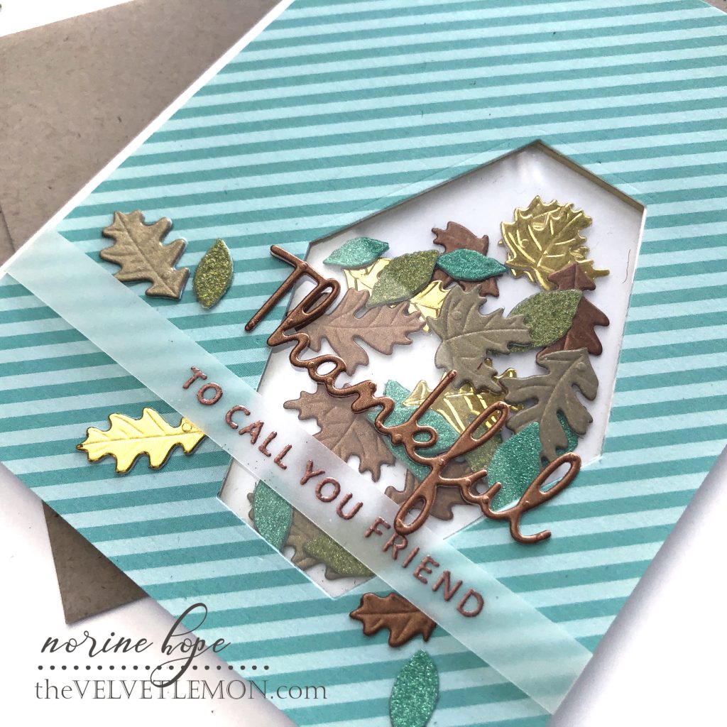 Fall Leaves Shaker Cards – Spellbinders – Velvetlemon