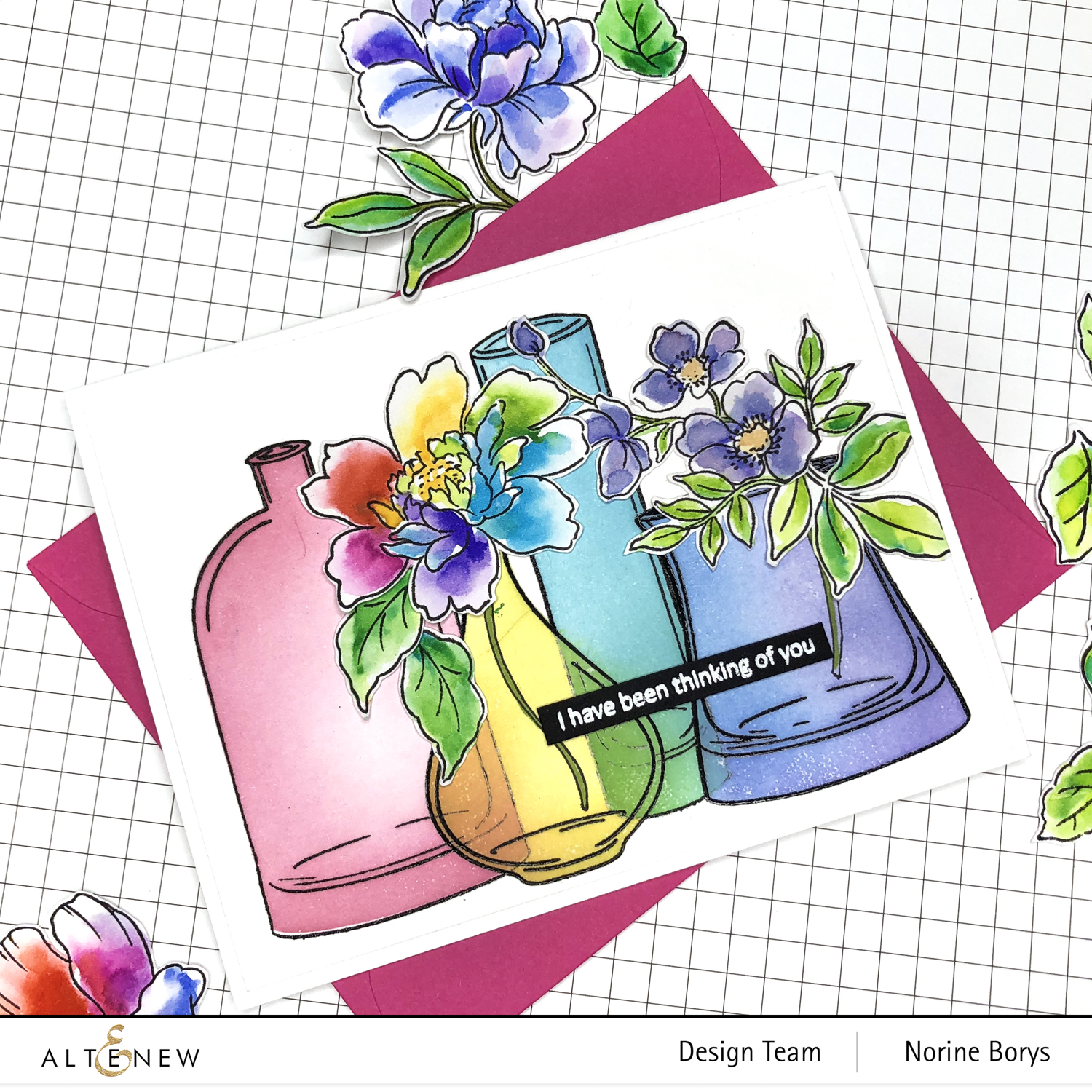 Altenew Versatile Vases and Poppies Cards and Video Velvetlemon