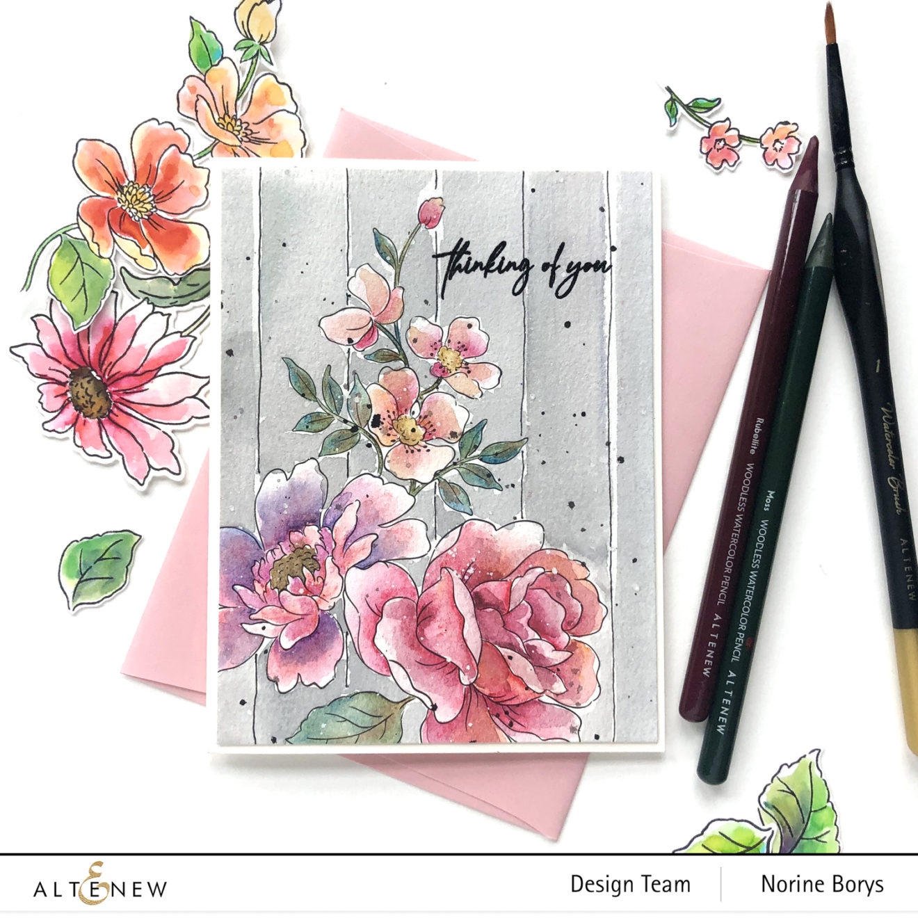 Altenew Watercolor Coloring Book Card Velvetlemon