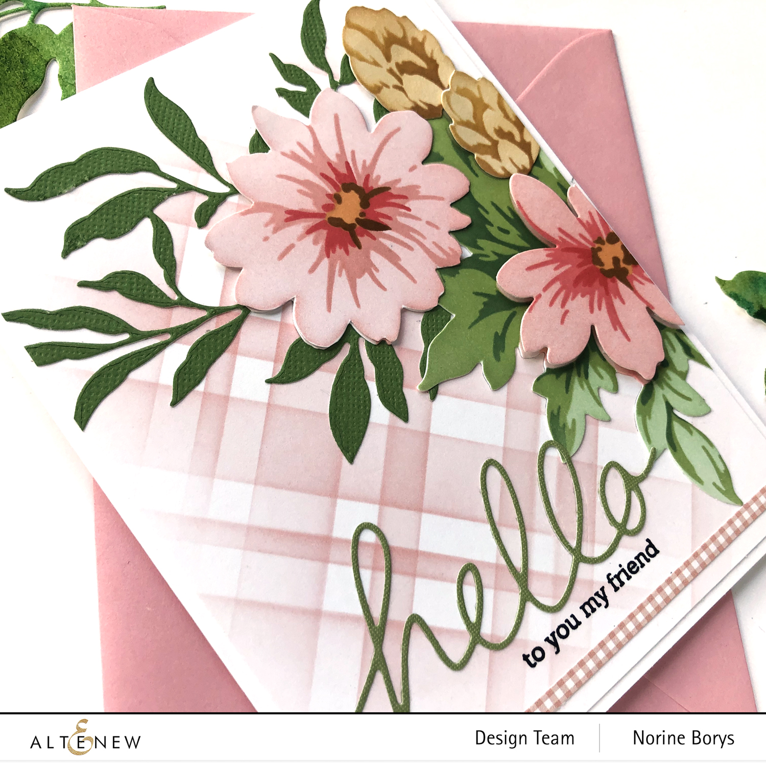 Altenew Stenciled, Die Cut and Stamped Card – Velvetlemon