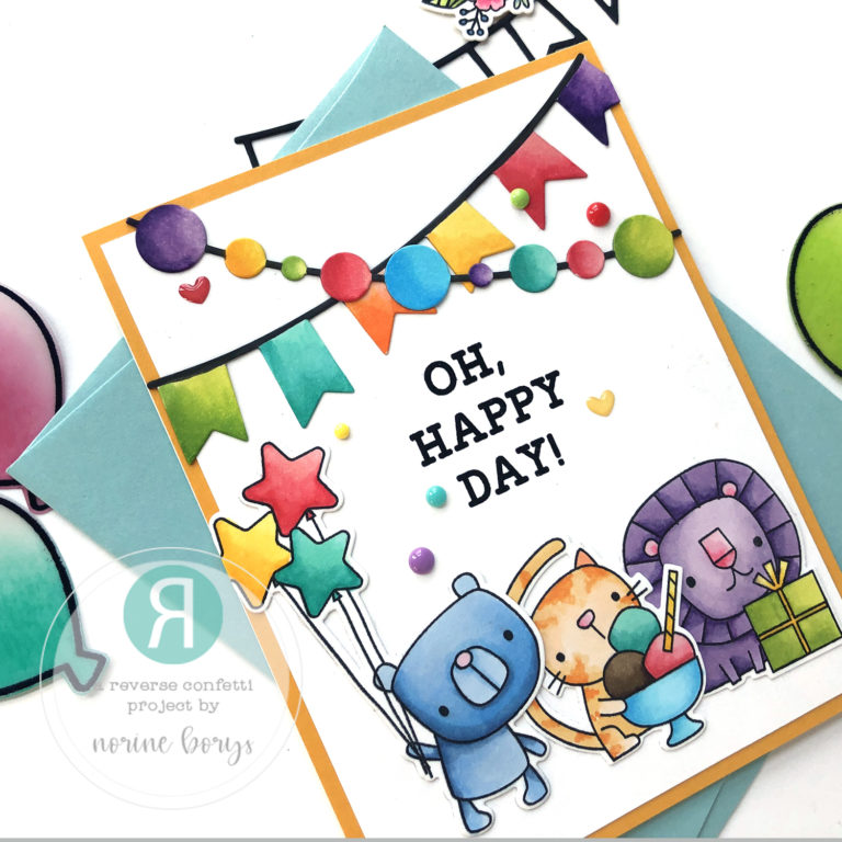 Reverse Confetti Creative Hop – Oh Happy Day Card – Velvetlemon