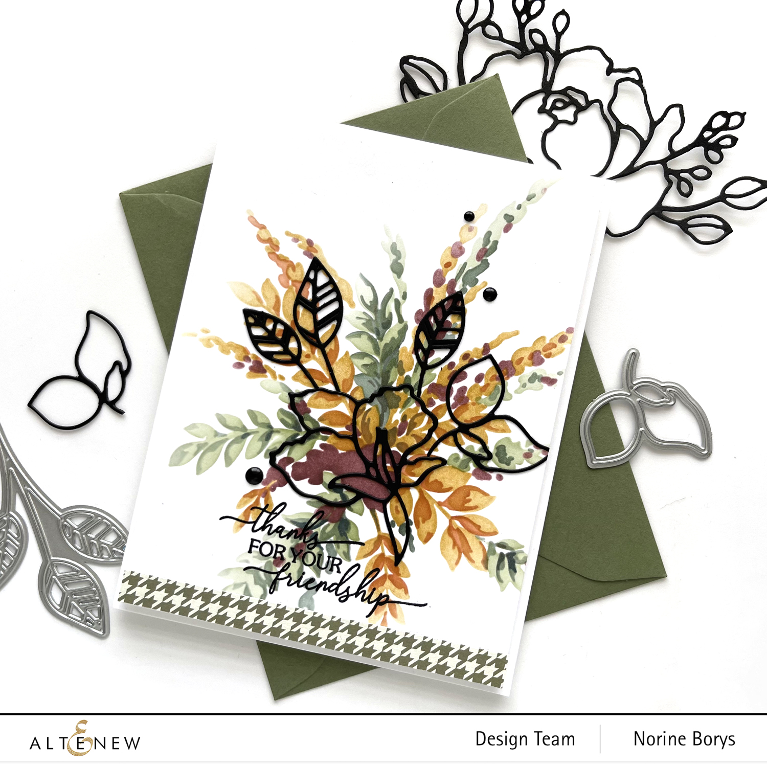 Altenew Stenciled, Die Cut and Stamped Card – Velvetlemon